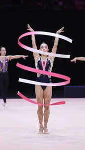 Rhythmic Gymnastics Group Performer Wearing Socks Dynamic