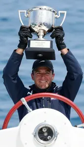 Sailing Skipper Wearing Gloves Celebrating Wearing Winner S