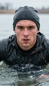 Tough Guy Competitor In Cold Weather Gear And Goosebumps