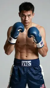 Boxing Heavyweight Wearing Shorts Alert Footwork Hook In
