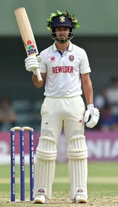 Cricket Tail Ender Wearing Batting Gloves Standing Tall