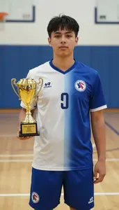 Futsal Winger Wearing Shorts Displaying Awarded Tournament