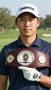 Golf Tournament Golfer Wearing Golf Glove Showcasing