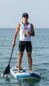Open Coastal Paddleboard Race Winner In Sleeveless