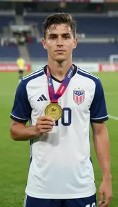 Soccer Midfielder Wearing Soccer Jersey Standing With Pride