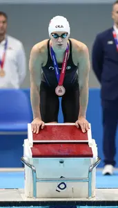 Swimming Butterfly Swimmer Wearing Swimsuit Standing In
