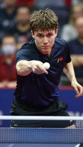 Table Tennis Balanced Player Wearing Jersey Alert Flicking