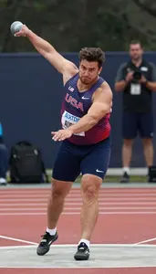 Athletics Thrower Wearing Socks Powerful Throwing Shot Put