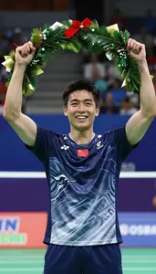 Badminton Doubles Player Wearing Jersey Standing