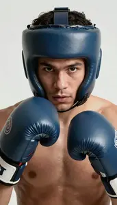 Boxing Heavyweight Aggressive Blocking Cross In Neutral