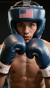 Boxing Heavyweight Alert Dodging Hook In Neutral Position