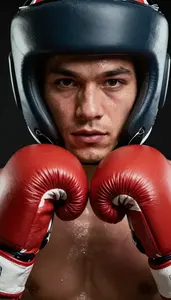 Boxing Heavyweight Wearing Boxing Gloves Sweating Weaving