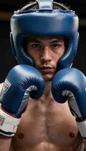 Boxing Lightweight Intense Bobbing Hook In Neutral Position