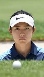 Golf Tournament Golfer Wearing Golf Visor Calm Striking