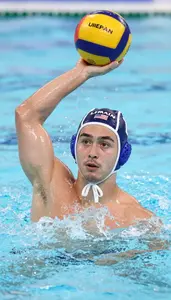 Water Polo Attacker Wearing Goggles Aquatic Throwing Counter