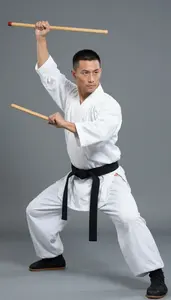 Wushu Shaolin Practitioner Wearing Sash Precise Sweeping