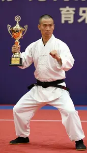 Wushu Wing Chun Practitioner Wearing Traditional Costume