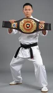 Wushu Wing Chun Practitioner Wearing Silk Shoes Showcasing