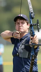 Archery Competition Archer Wearing Quiver Concentrated