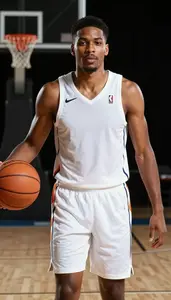 Basketball Point Guard Wearing Compression Wear Sprinting