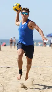 Beach Handball Wing Player Wearing Ankle Tape Agile Jumping
