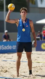 Beach Handball Wing Player Wearing Ankle Tape Standing