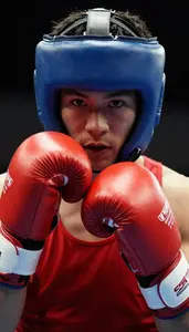 Boxing Flyweight Wearing Boxing Gloves Focused Weaving Parry