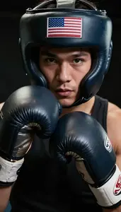 Boxing Lightweight Alert Punching Hook In Neutral Position