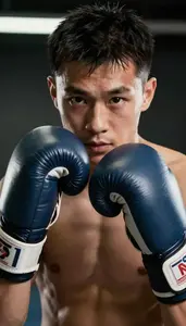 Boxing Lightweight Wearing Boxing Gloves Intense Weaving