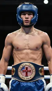 Boxing Welterweight Wearing Waistband Alert Bobbing Cross In