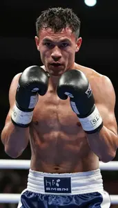 Boxing Welterweight Wearing Hand Wraps Aggressive Footwork