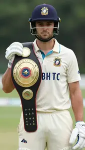 Cricket All Rounder Wearing Arm Guard Standing Proudly
