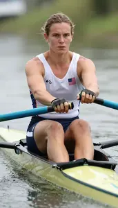 Rowing Sweep Rower Wearing Gloves Powerful Stroking Power