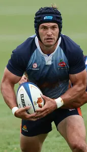 Rugby Sevens Scrum Half Wearing Rugby Jersey Aggressive