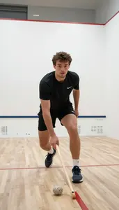 Squash Defensive Player Wearing Shorts Quick Attacking