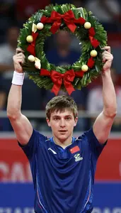 Table Tennis Offensive Player Wearing Wristband Celebrating