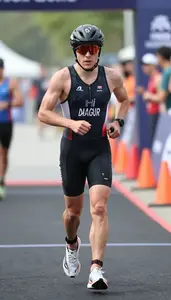 Triathlon Half Ironman Wearing Running Shoes Quick Cycling