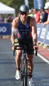 Triathlon Half Ironman Wearing Cycling Shoes Showcasing