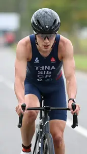 Triathlon Olympic Distance Wearing Goggles Powerful Cycling