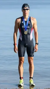 Triathlon Sprint Triathlete Wearing Running Shoes Standing