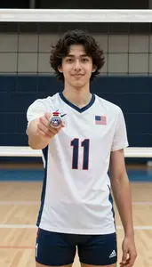 Volleyball Libero Wearing Shorts Standing In Honor Of