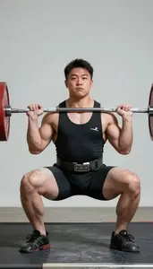 Weightlifting Powerlifter Wearing Lifting Belt Strong