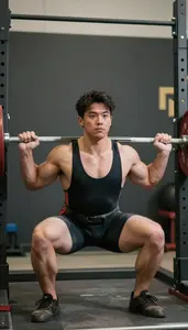 Weightlifting Powerlifter Wearing Singlet Strong Lifting