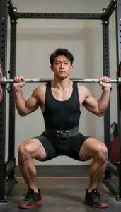 Weightlifting Snatch Specialist Wearing Lifting Belt Strong