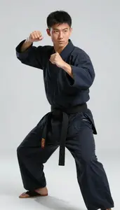 Wushu Sanda Fighter Wearing Sash Quick Spinning Internal