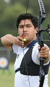 Archery Compound Archer Wearing Archery Shirt Calm Releasing