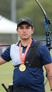 Archery Compound Archer Wearing Quiver Standing With Pride