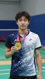 Badminton Defender Wearing Jersey Standing Triumphantly