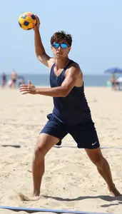 Beach Handball Field Player Wearing Shorts Agile Catching