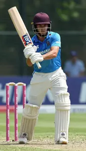 Cricket Tail Ender Wearing Cricket Shoes Focused Blocking